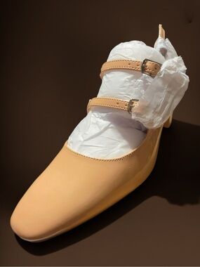 Women’s Double-Strap Mary Jane Flats in Nude Peach